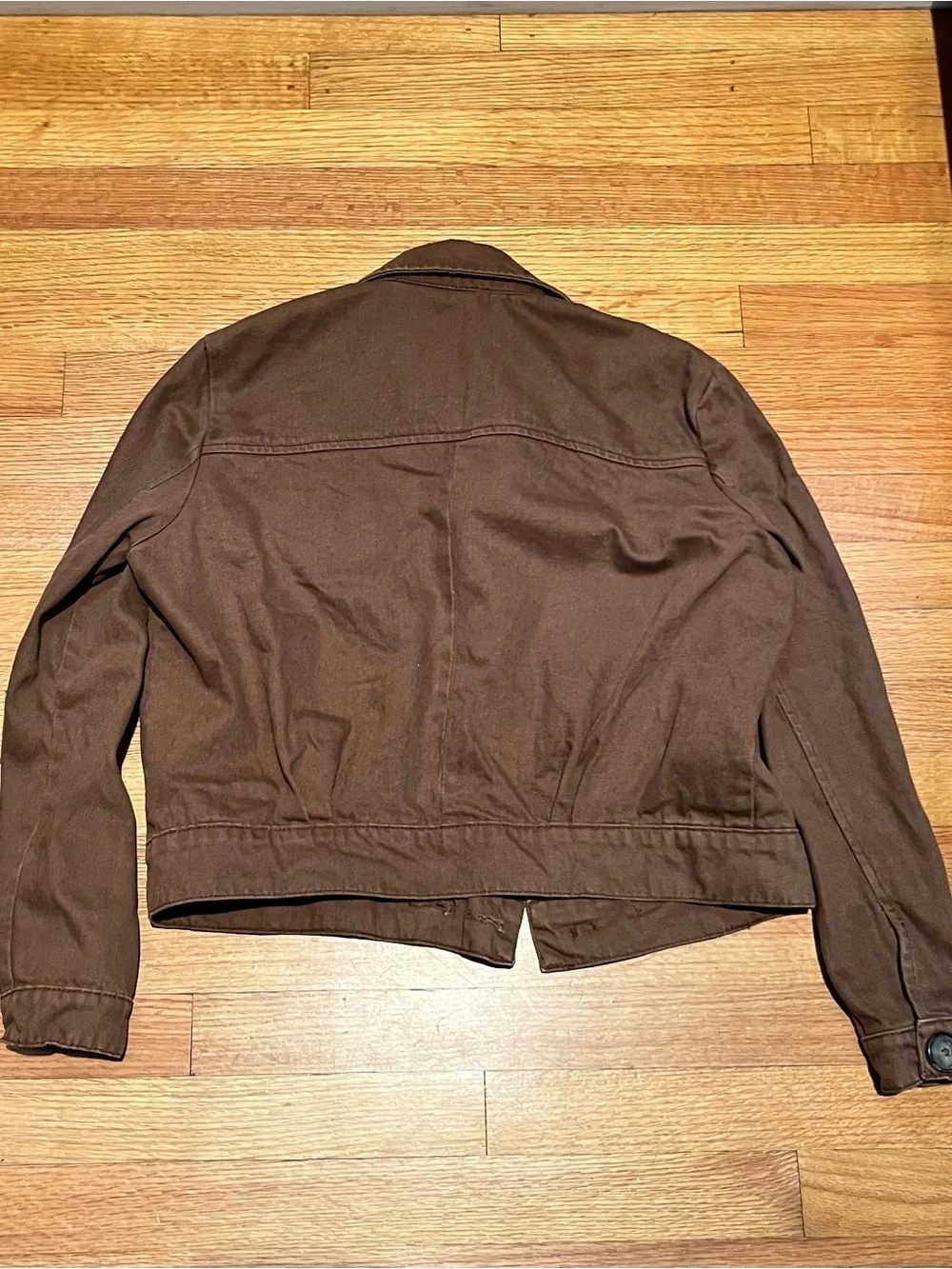 Free People Brown Eisenhower Slouchy Cotton Denim Jacket - Picture 2 of 6